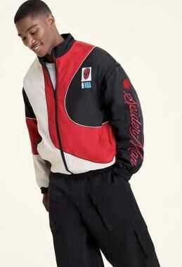 NWT Marvel NBA Spider-Man Starter Jacket Coat Vest Exclusive Zip-Off Sleeves L
